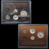 Pearl Harbor Collection 1941, Mercury 10c, Walking 50c, plus 3 others dated 1941