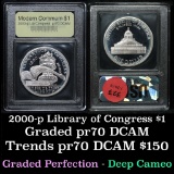 2000-P Library Of Congress Modern Commem Dollar $1 Graded GEM++ Proof Deep Cameo by USCG