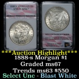 ***Auction Highlight*** 1888-s Morgan Dollar $1 Grades Select Unc (fc)