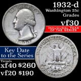 1932-d Washington Quarter 25c Grades vf++