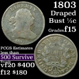 1803 Draped Bust Half Cent 1/2c Grades f+