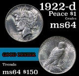 1922-d Peace Dollar $1 Grades Choice Unc