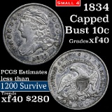 1834 Capped Bust Dime 10c Grades xf