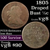 1805 Draped Bust Half Cent 1/2c Grades vg, very good