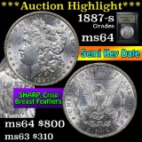 ***Auction Highlight*** 1887-s Morgan Dollar $1 Graded Choice Unc by USCG (fc)