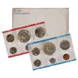 1975 United States Mint Set in Original Government Packaging  includes 2 Eisenhower Dollars.