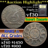 ***Auction Highlight*** 1787 Fugio Colonial Cent 1c Graded vf++ by USCG (fc)