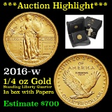 **Auction Highlight** 2016-w 1/4 oz. Gold Standing Liberty Quarter 25c Grades ms70, Perfection (fc)
