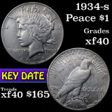 1934-s Peace Dollar $1 Grades xf