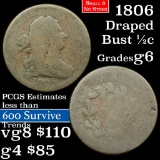 1806 Draped Bust Half Cent 1/2c Grades g+