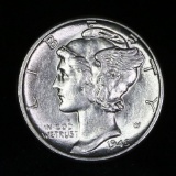 1945-p Mercury Dime 10c Grades Choice Unc