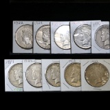 10 assorted Peace Dollars 1922-1924. vf-bu