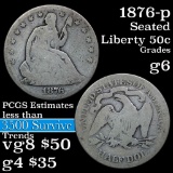 1876-p Seated Half Dollar 50c Grades g+