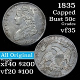 1835 Capped Bust Half Dollar 50c Grades vf++