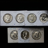 7 Kennedy Half Dollars, 3 are 40% silver