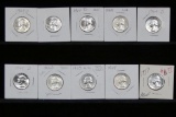 10 BU Silver Washington Quarters, Including a 1957 Proof!