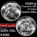 1949-p Franklin Half Dollar 50c Grades Choice Unc FBL