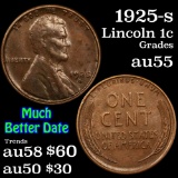 1925-s Lincoln Cent 1c Grades Choice AU