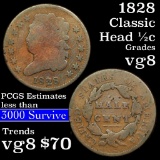 1828 Classic Head half cent 1/2c Grades vg, very good