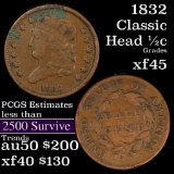 1832 Classic Head half cent 1/2c Grades xf+