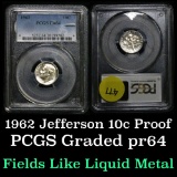PCGS 1962-p Roosevelt Dime 10c Graded pr64 by PCGS