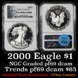 NGC 2000 Silver Eagle Dollar $1 Graded pr69 dcam by NGC