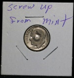 1970-p Mint Error Roosevelt Dime 10c