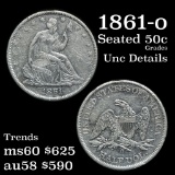 1861-o Seated Half Dollar 50c Grades Unc Details