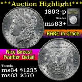 ***Auction Highlight*** 1892-p Morgan Dollar $1 Graded Select+ Unc by USCG (fc)