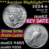 ***Auction Highlight*** 1924-s Peace Dollar $1 Grades Select Unc (fc)