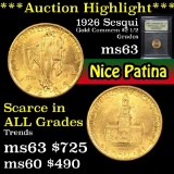 ***Auction Highlight*** 1926 Sesqui Gold Commem $2 1/2 Graded Select Unc By USCG (fc)
