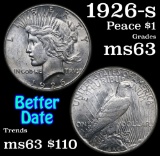 1926-s Peace Dollar $1 Grades Select Unc