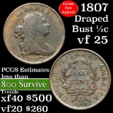 1807 Draped Bust Half Cent 1/2c Grades vf+