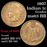 1907 Indian Cent 1c Grades Select Unc RB