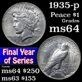 1935-p Peace Dollar $1 Grades Choice Unc