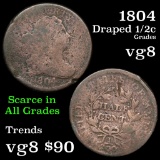 1804 Draped Bust Half Cent 1/2c Grades vg, very good