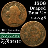 1808 Draped Bust Half Cent 1/2c Grades vg, very good