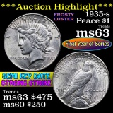 ***Auction Highlight*** 1935-s Peace Dollar $1 Grades Select Unc (fc)