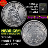 1882-p Seated Liberty Dime 10c Graded Choice Unc by USCG