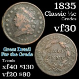 1835 Classic Head half cent 1/2c Grades vf++