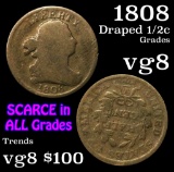 1808 Draped Bust Half Cent 1/2c Grades vg, very good