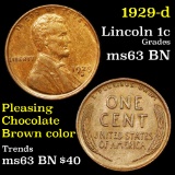 1929-d Lincoln Cent 1c Grades Select Unc BN