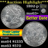 ***Auction Highlight*** 1892-p Morgan Dollar $1 Graded Select+ Unc by USCG (fc)