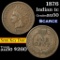 1876 Indian Cent 1c Grades AU, Almost Unc (fc)