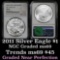 NGC 2011 Silver Eagle Dollar $1 Graded ms69 by NGC