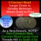 5 Coronet Head Large Cents 1c Grades ag-f