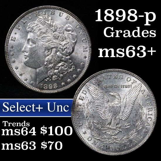 1898-p Morgan Dollar $1 Grades Select+ Unc