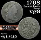 1798 Draped Bust Large Cent 1c Grades vg, very good