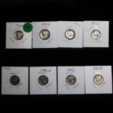 8 Assorted Mercury Dimes 10c