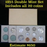 ***Auction Highlight*** 1955 Double Mint Set and includes 20 coins   (fc)